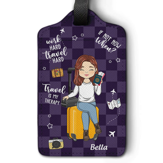 Travel Is My Therapy - Gift For Traveling Lovers - Personalized Luggage Tag