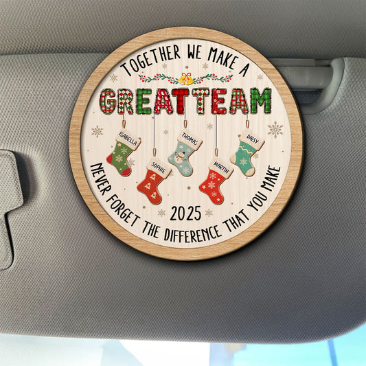Teamwork Makes The Dream Work - Personalized Custom Car Visor Clip