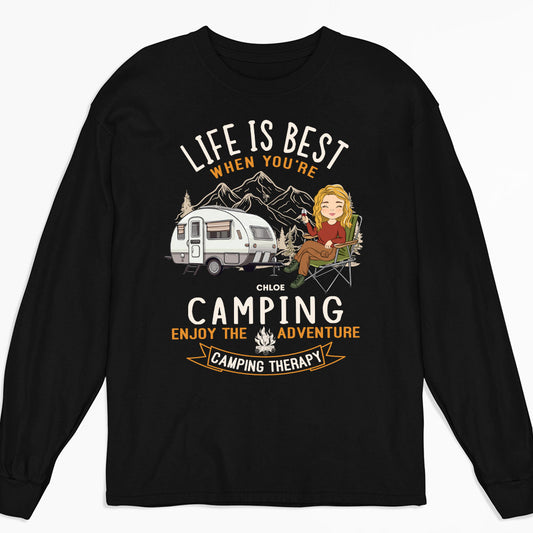 Camping Is Best - Personalized Custom Long Sleeve T-shirt