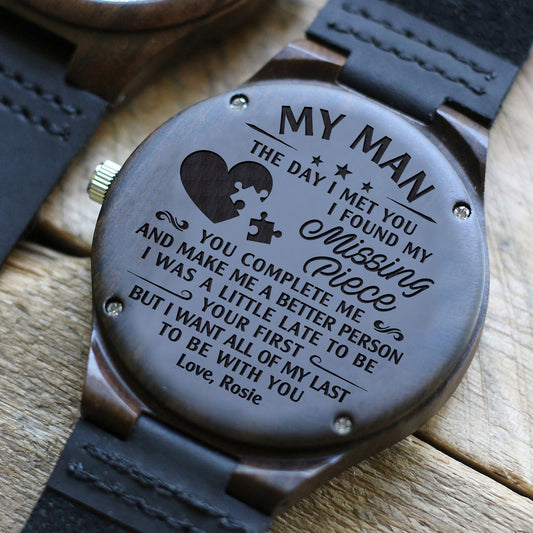 I Found My Missing Peace - Personalized Custom Wood Watch