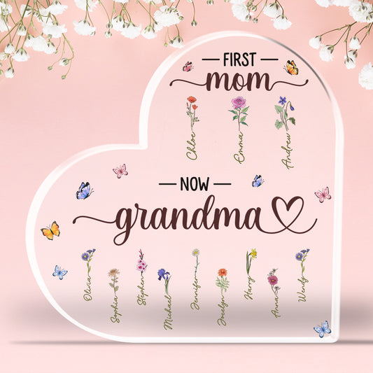 First Mom Now Grandma - Personalized Custom Acrylic Plaque