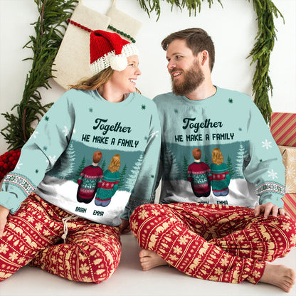 We Make A Family - Personalized Custom All-Over-Print Sweatshirt