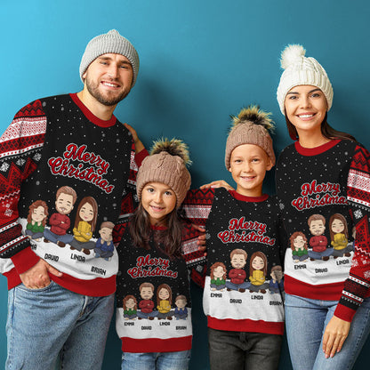 Christmas Sweatshirt Pattern - Personalized Custom All-Over-Print Sweatshirt