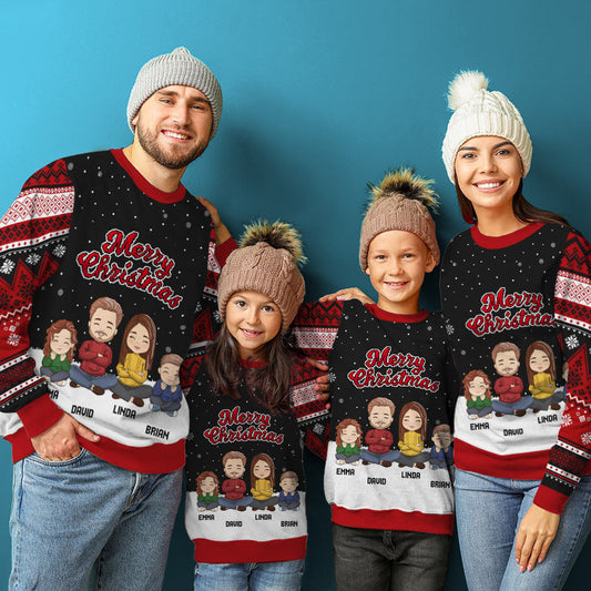 Christmas Sweatshirt Pattern - Personalized Custom All-Over-Print Sweatshirt