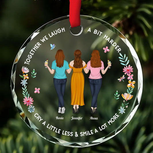 We Laugh A Bit Harder - Personalized Custom Glass Ornament