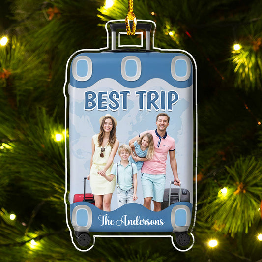 Best Trip Luggage Shape - Personalized Custom Acrylic Ornament