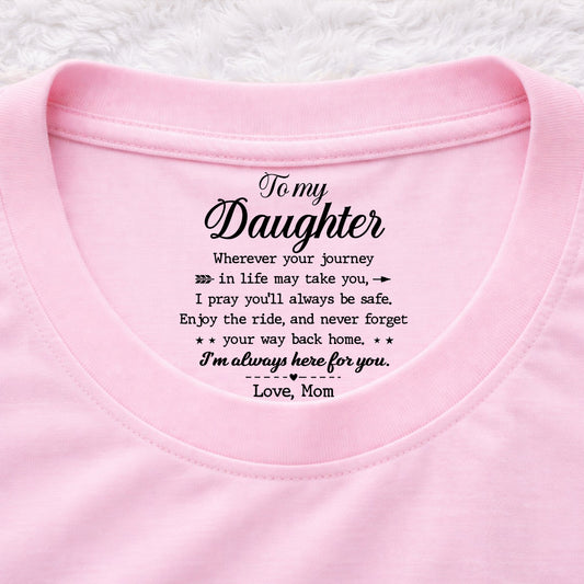 Never Forget Your Way Home - Personalized Custom Inside Neck Print T-Shirt