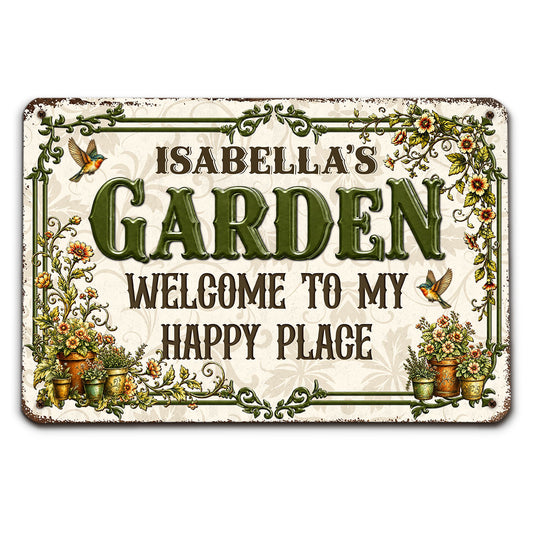 Garden House - Personalized Custom Metal Sign