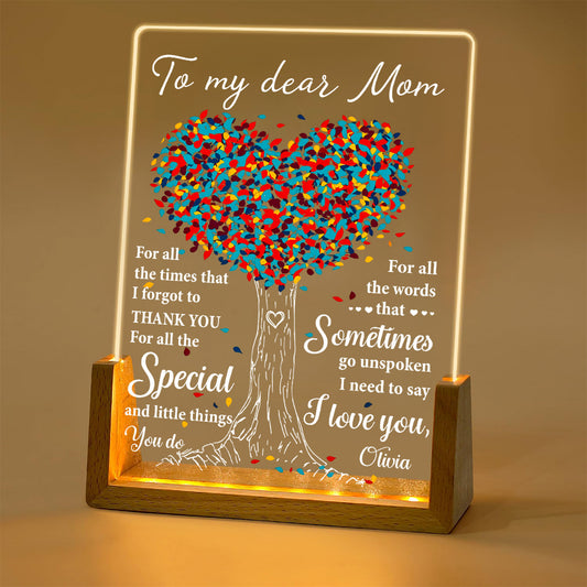To My Dear Mom - Personalized Night Light
