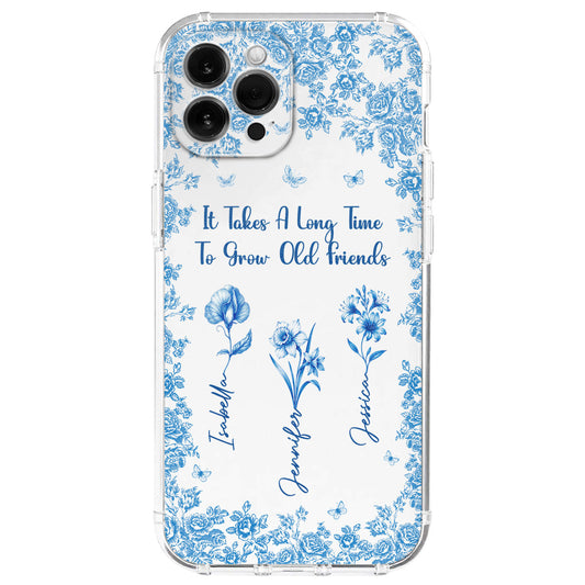 Bestie Flowers Toile De Jouy Style - Personalized Custom Phone Case