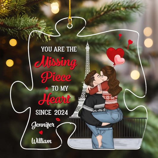 You Are The Missing Piece To My Heart - Personalized Custom Acrylic Ornament