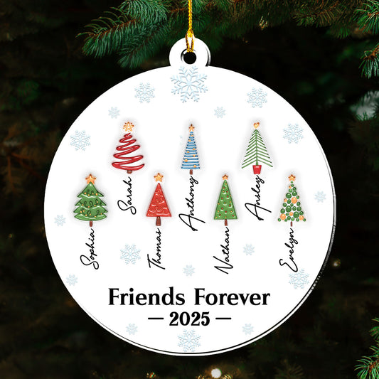 Friends Forever Tree Names - Personalized Custom 3D Inflated Effect Acrylic Ornament