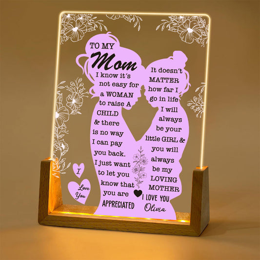 To My Mom - Personalized Custom Night Light