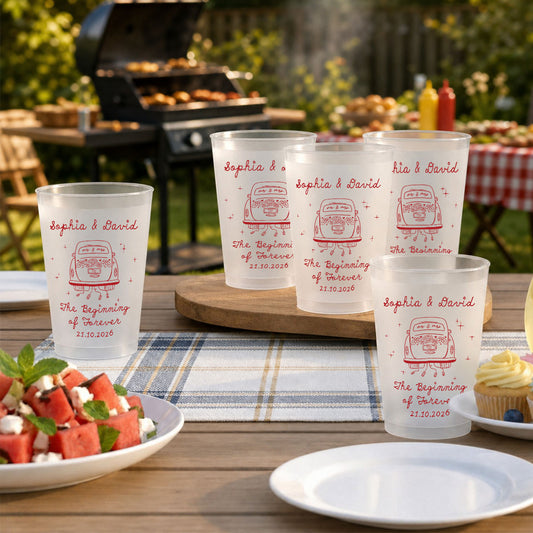 The Beginning Of Forever - Personalized Custom Frosted Cup