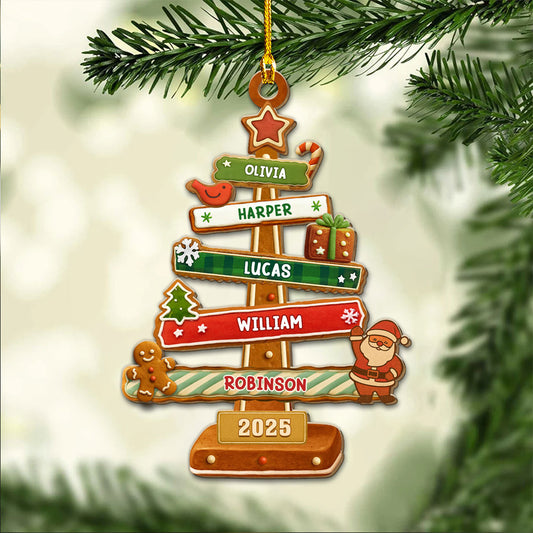 Gingerbread Christmas Tree - Personalized Custom Wood Ornament