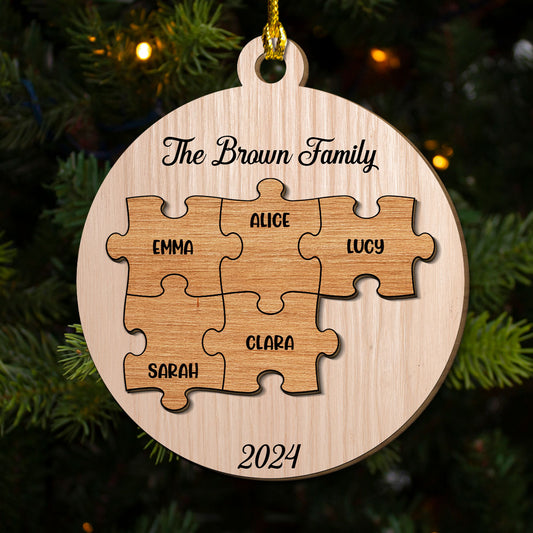 Piece Of Family - Personalized Custom Freeshape 2-Layered Wood Ornament