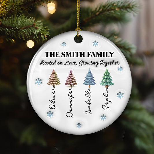 Rooted in Love, Growing Together - Personalized Custom 3D Inflated Effect Ceramic Ornament