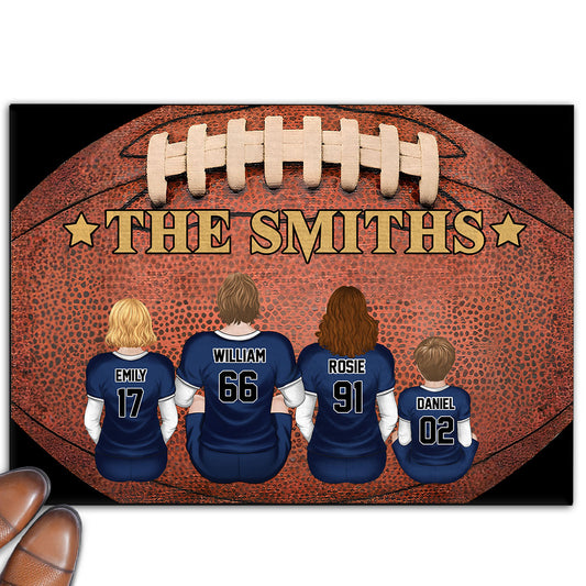 American Football Family - Personalized Doormat