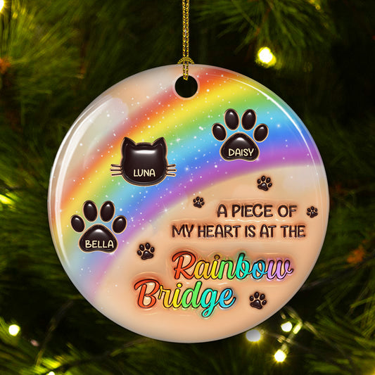 I Wish The Rainbow Bridge Had Visiting Hours - Personalized Custom 3D Inflated Effect Ceramic Ornament