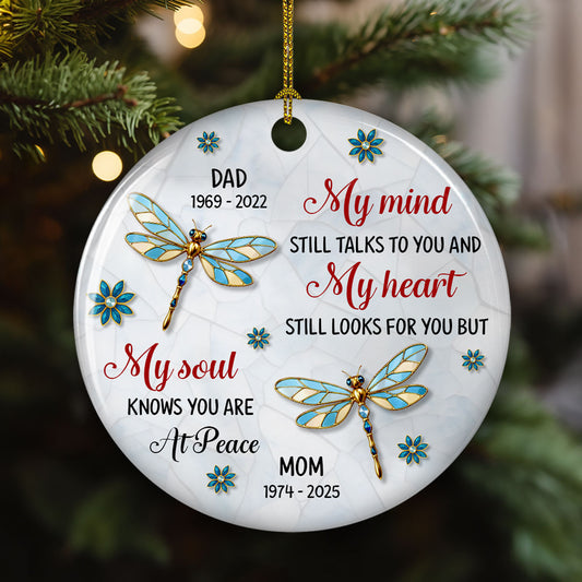 My Soul Knows You Are At Peace - Personalized Custom 3D Inflated Effect Ceramic Ornament