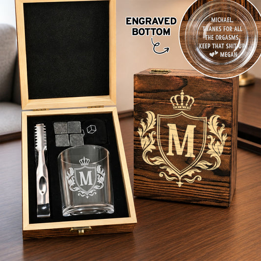 Thanks For All The Orgasms - Personalized Custom Whiskey Glass Set