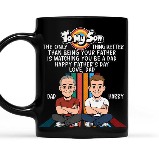 Watching You Be A Dad Retro - Personalized Custom Coffee Mug