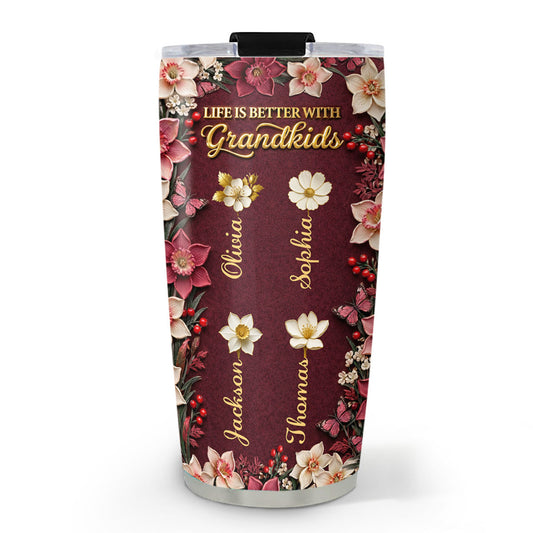 Frosted Crystal Grandkid - Personalized Custom 3D Effect Tumbler