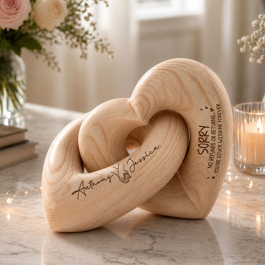 You Are Stuck With Me Forever - Personalized Custom Engraved Infinity Heart Sculpture