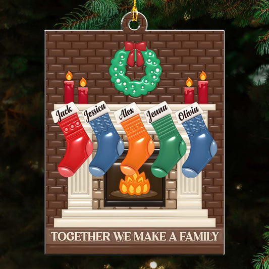 Together We Make A Family - Personalized Custom 3D Inflated Effect Acrylic Ornament