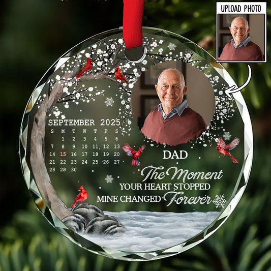 My Heart Changed Forever - Personalized Custom Glass Ornament