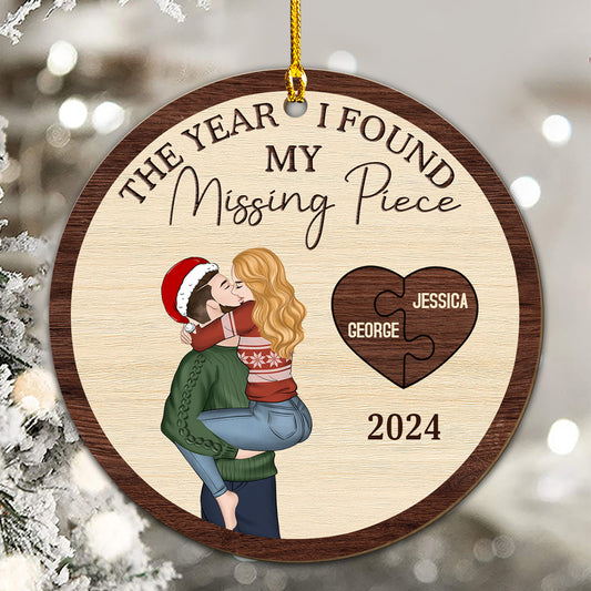 The Year I Found My Perfect Match - Personalized Custom Wood Ornament