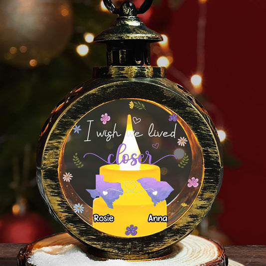 I Wish We Lived Closer - Personalized Custom Christmas Lantern