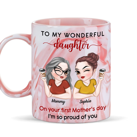 To My Amazing Daughter - Personalized Custom Pink Marble Mug