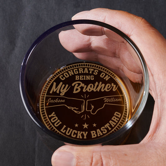 Congrats My Bro - Personalized Engraved Whiskey Glass