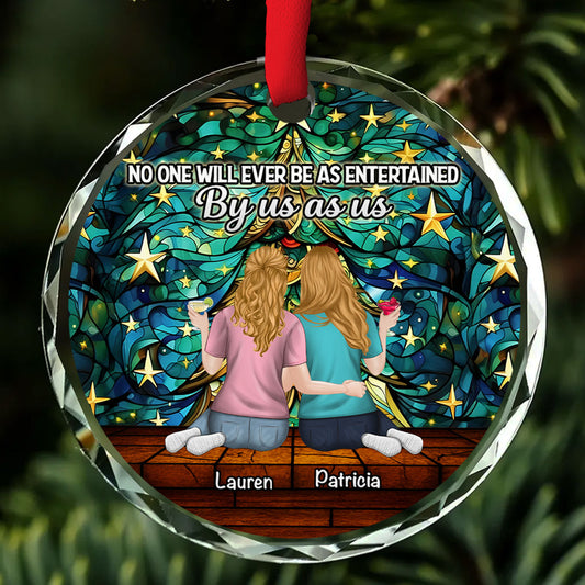Tree With Stars Bestie - Personalized Custom Glass Ornament