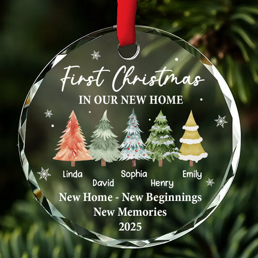 Where Memories Begin And Love Grows - Personalized Custom Glass Ornament