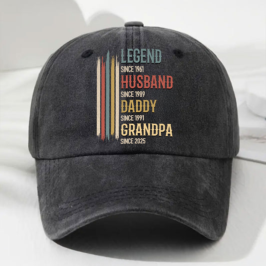 Legacy Of A Legend - Personalized Custom Vintage Washed Denim Cap
