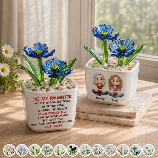 My Daughter Forever - Personalized Custom Glass Birth Month Flower