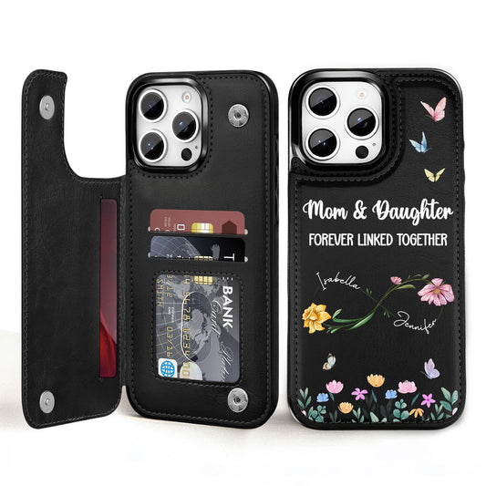 Forever Linked Together - Personalized Custom Leather Phone Case