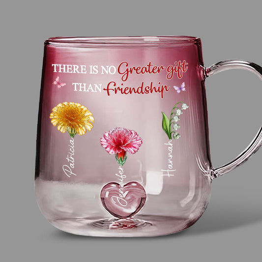 Friendship Is A Gift - Personalized Pink Gradient Glass Mug