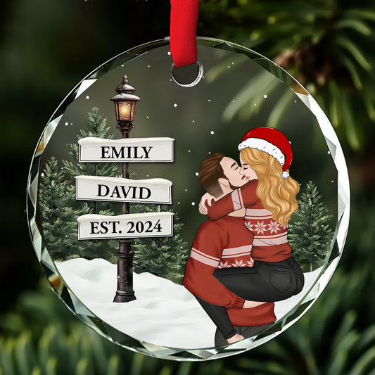 You And Me Together - Personalized Custom Glass Ornament