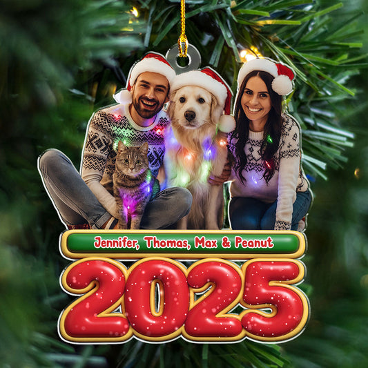 My Kids Is Here Pet Photo Version - Personalized Custom Acrylic Ornament