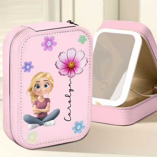 Lovely Girl - Personalized Custom Jewelry Box With LED Mirrorr