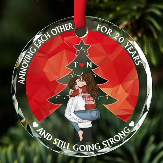 Annoying Each Other - Personalized Custom Glass Ornament