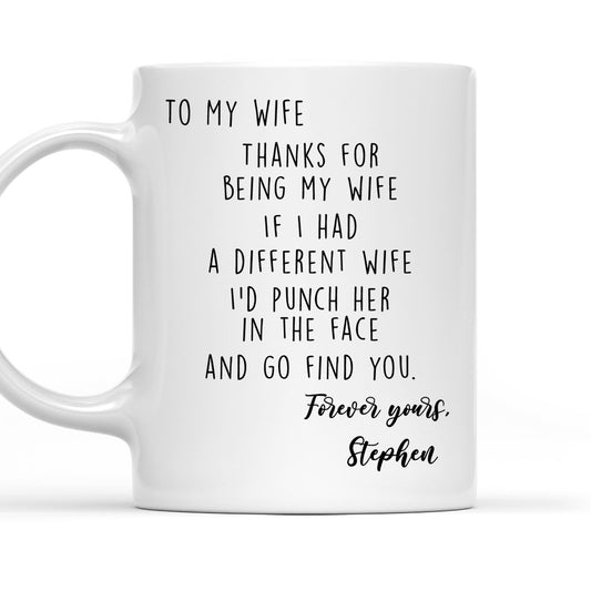 Thank You For Being My Wife - Personalized Custom Coffee Mug