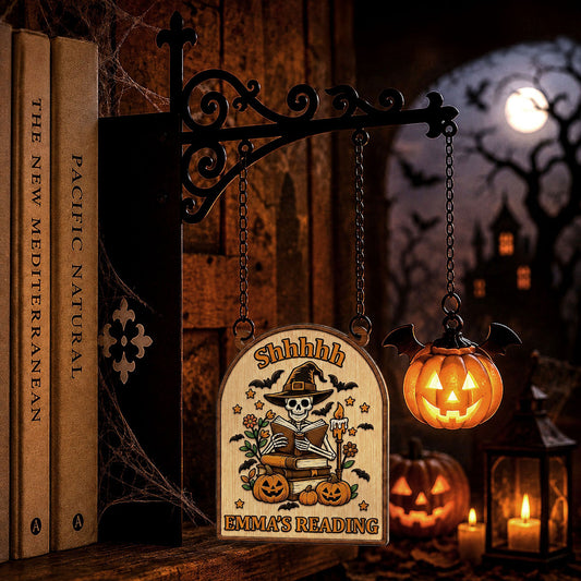 Just One More Spooky Chapter - Personalized Bookshelf Lantern Light Sign