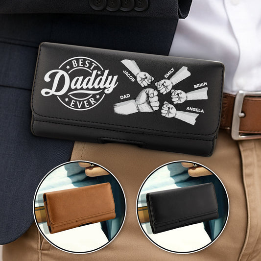 The Power Of Love - Personalized Custom Leather Phone And Card Holster