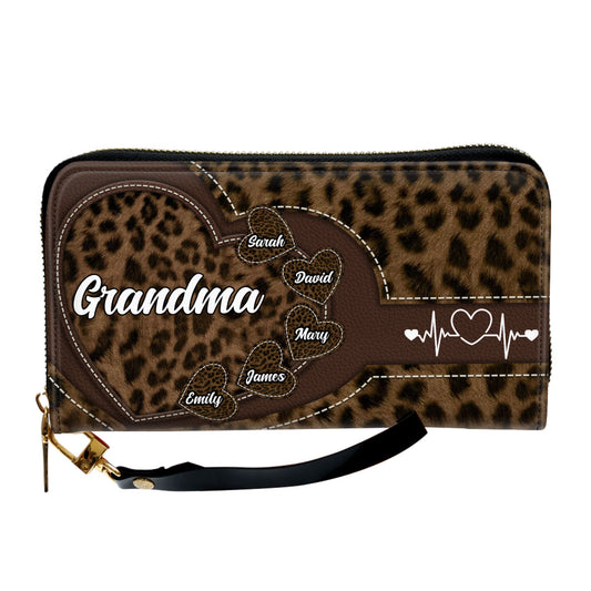 Sweetheart Of Grandma - Personalized Custom Leather Wallet