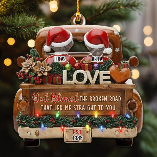 Led Me Straight To You - Personalized Custom 3D Effect Wood Ornament