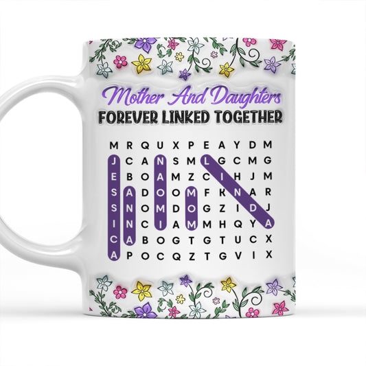 Mother And Daughter Word Search Puzzle -  Personalized Custom 3D Inflated Effect Mug